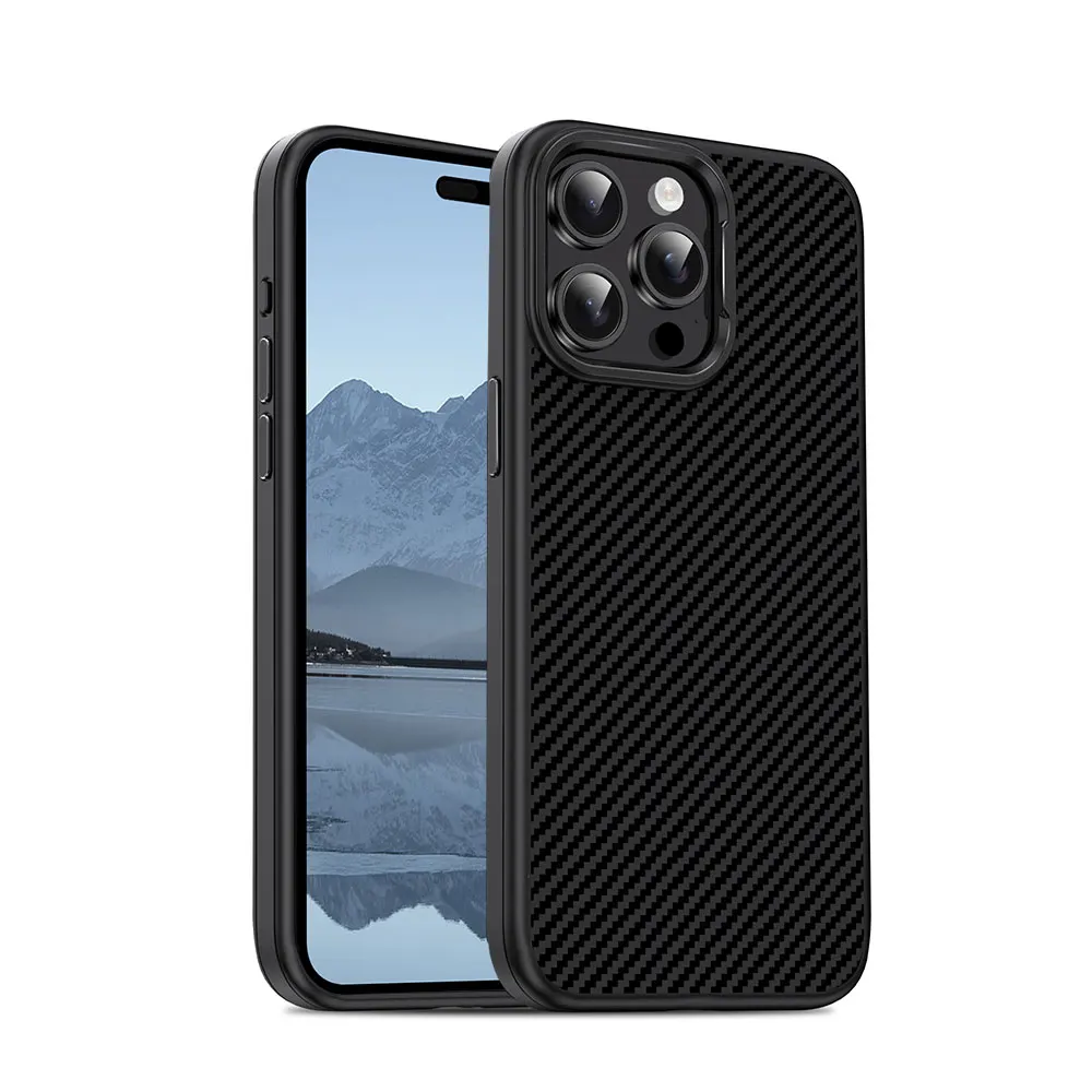 Laudtec Sjk752 Carbon Fiber Cell Phone Case Simple Business Skin Friendly Cover Luxury For Iphone 16 15 14 13 12 11 Plus Pro Max