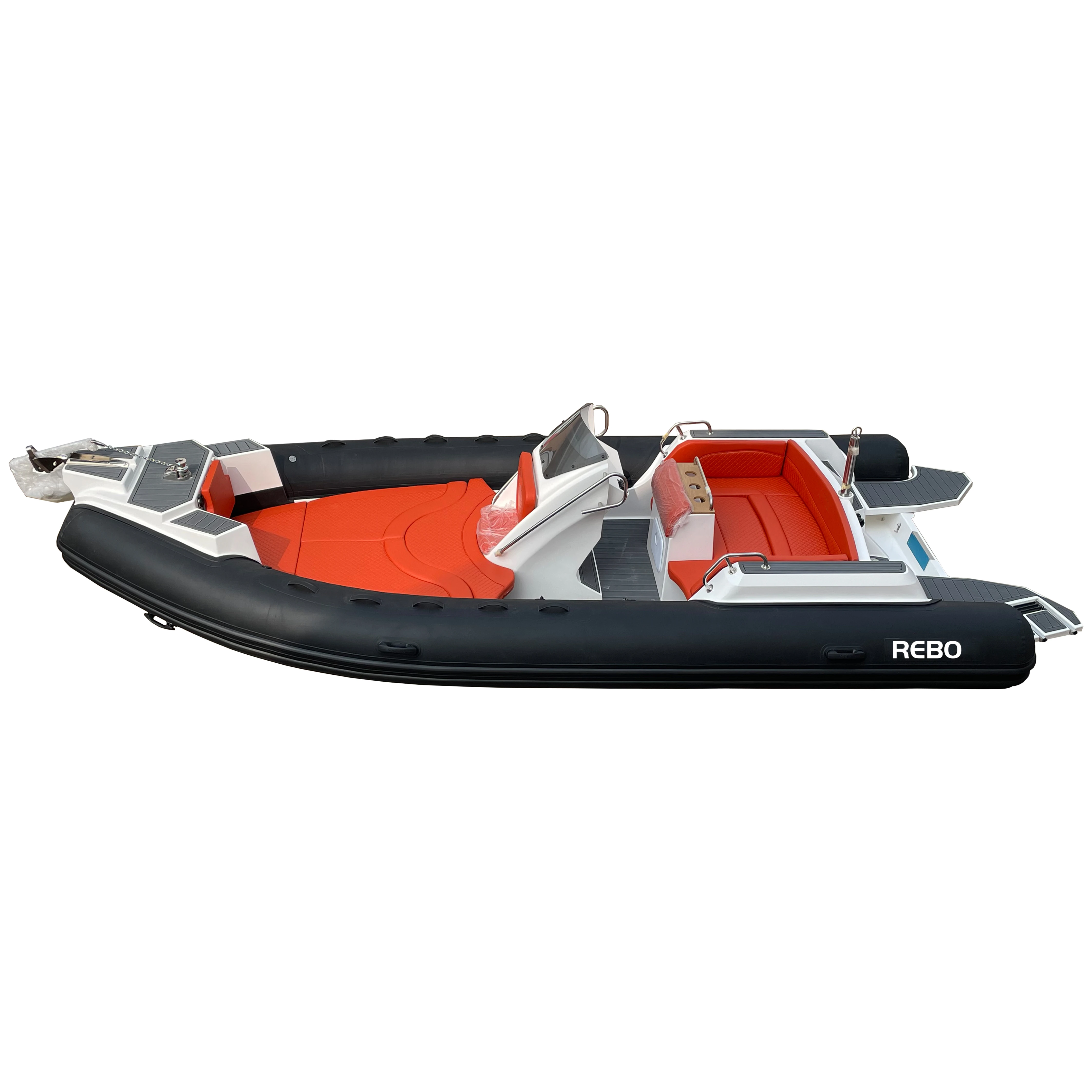 Rib 680 Black Orca Rhib Fiberglass Hull Inflatable Boat For Sale - Buy ...