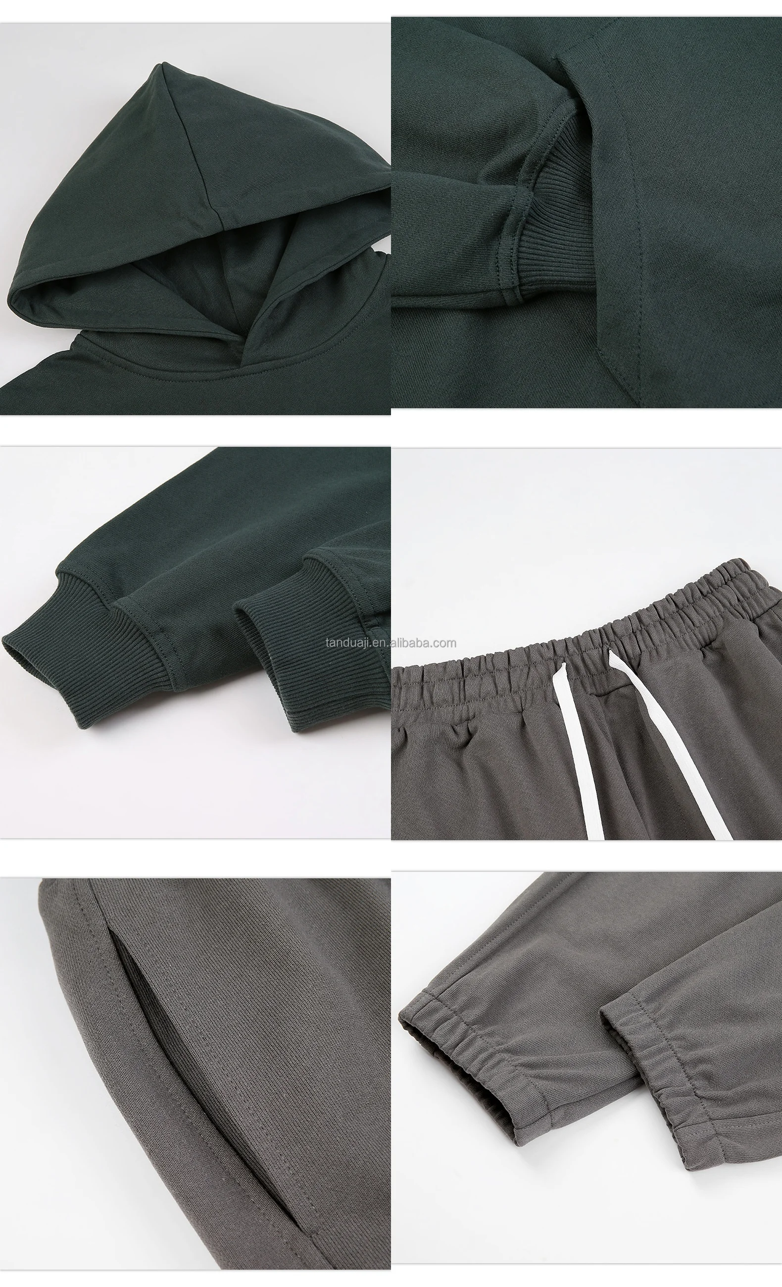 Custom Logo Jogging Suit 100% Cotton Sweatsuit Blank Thick Heavy ...