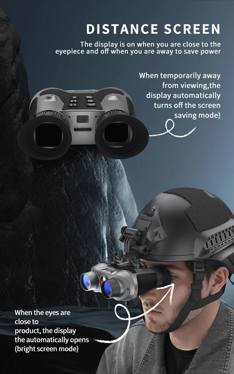 VR303 Kopfmontiertes, wiederaufladbares 4K UHD Video Foto 3D VR Infrarot-Nachtsichtbrille Kopfmontage-Fernglas für 1000 m Entfernung – Detail 8