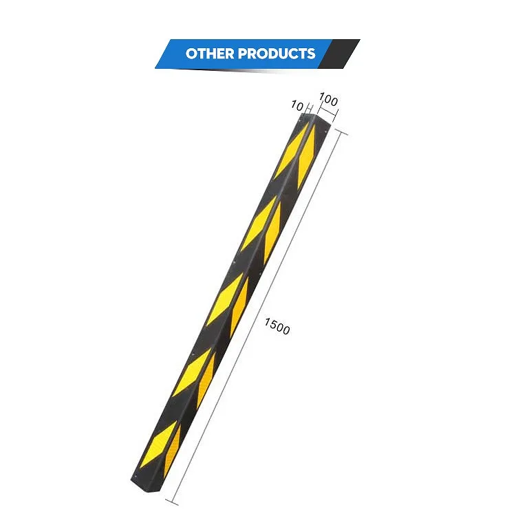 1500*100*10mm Reflective Garage Safety Rubber Guard Wall Roadway Products-Angle Edge Corner Protectors supplier