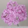 Ramo de hortensias de lana de 7 cabezas, color púrpura rosado.
