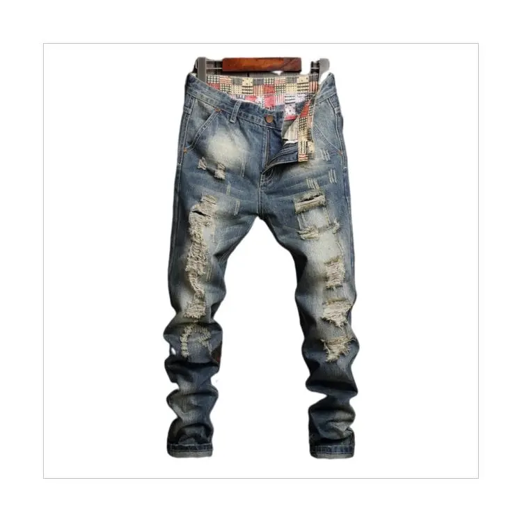 2021 Blue Denim Ripped Damaged Urban 