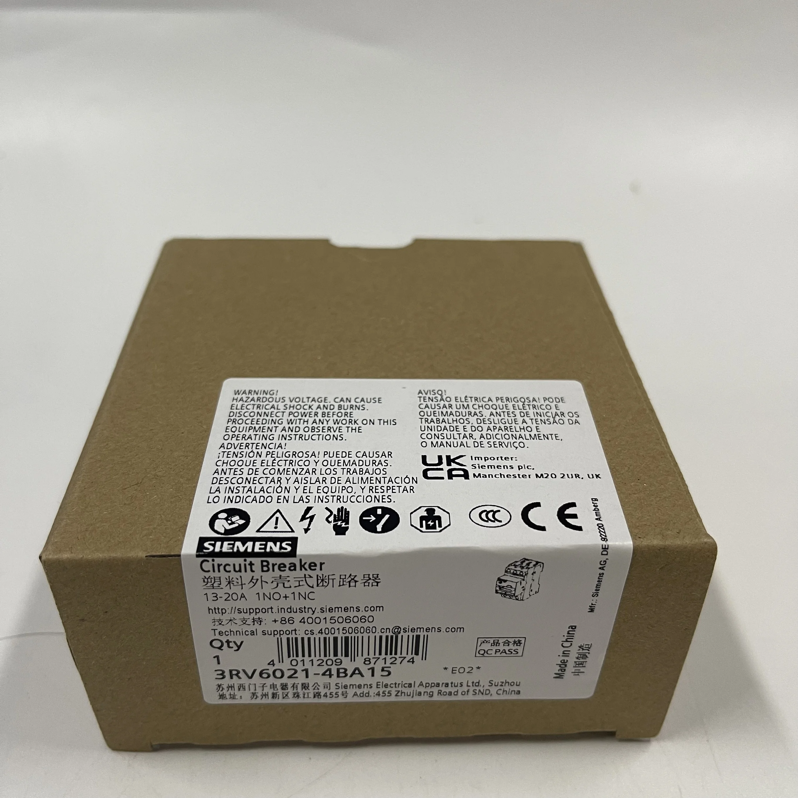 Siemens Circuit Breaker 3RV6021-4BA15