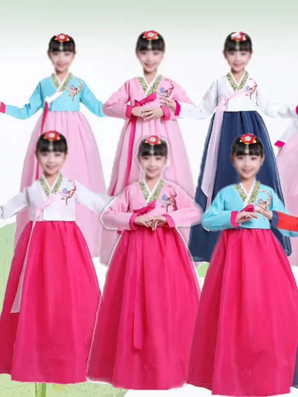 Hot Unisex Halloween Costumes Traditional Party Asian Cosplay Stage  Performance Hanbok Korean Traditional Costume for Kids
