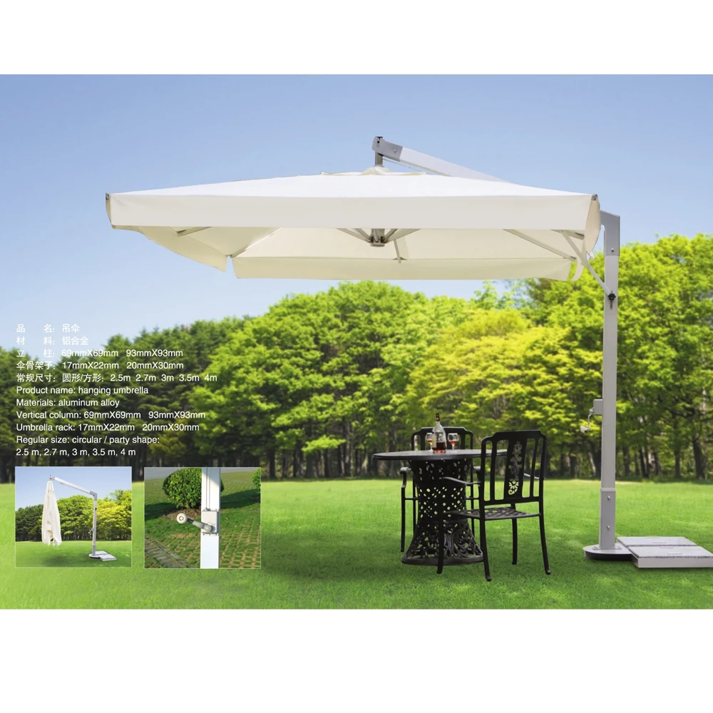 Base Garden Patio Parasol 3M Sun Shade Outdoor Umbrella Cantilever Canopy 