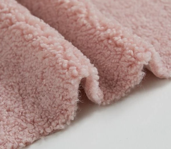 Pink Color Sherpa Fleece Curly Faux Fur Fabrics Any Pattern Can Provide