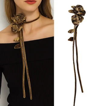 Handmade Velvet Rose Flower Patch, 3D Fabric Floral Accessory Pin Applique for Dress, Scarf, Hat, Bag, Coat, Blouse