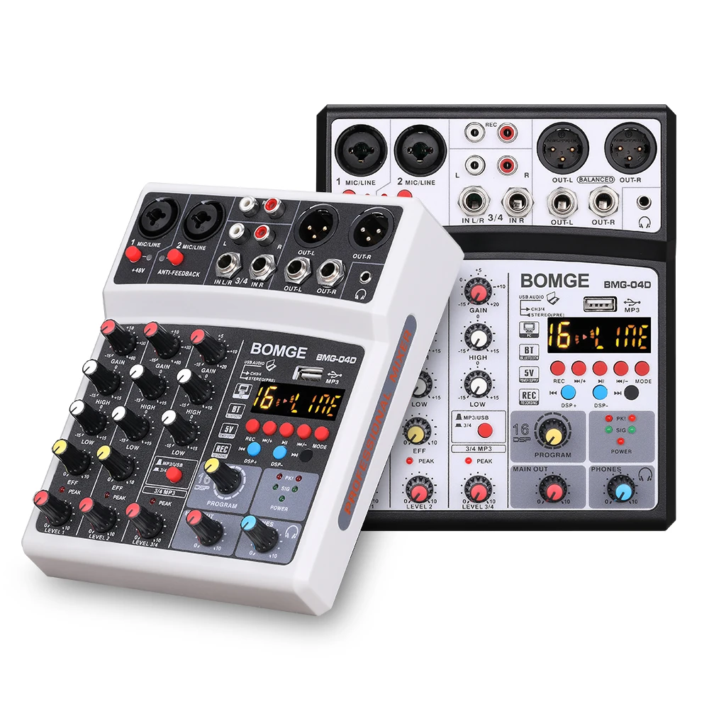 Wholesale BMG 04D 4 channels mini alto mixer audio oem For live streaming, home studio tuning From m.alibaba.com