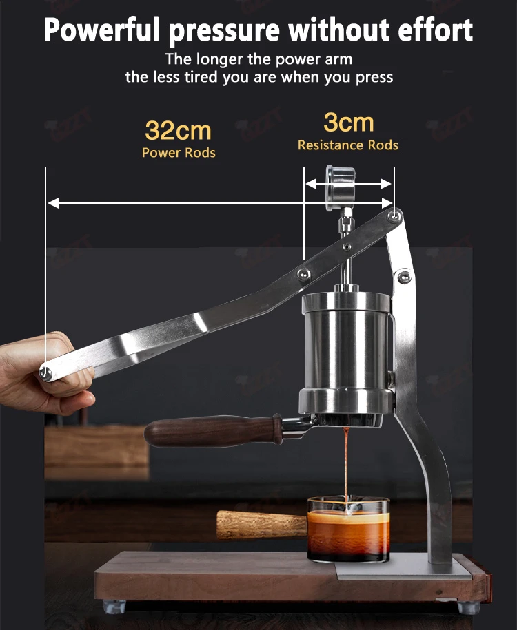 304ステンレス鋼58mm手動レバーエスプレッソマシン電気PID温水加熱可変