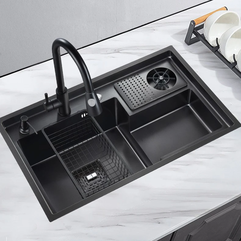 Stainless Steel Sink Double Bowl Sink Black Bowl Itchen Sink - Buy ...