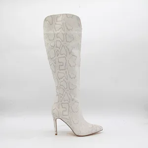 BUSY GIRL HQ1129 Women Knee High Boots New Fashion Show Snakeskin Side Zip High Heel Stiletto Knee-high Boots for Women 2026