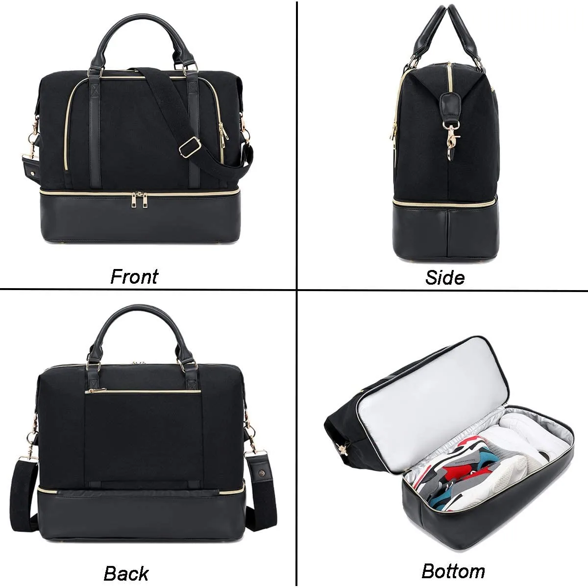 women's leather overnight bolsa