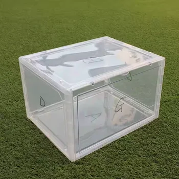 Transparent Magnetic Sneaker Box Plastic Side Lid Shoe Storage Box
