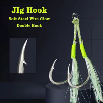 Lure Night-Glow Iron Plate Hook for Sea & Boat Fishing Slow-Rock Design with Glow-in-the-Dark Binding Wire – Hooks – view 3