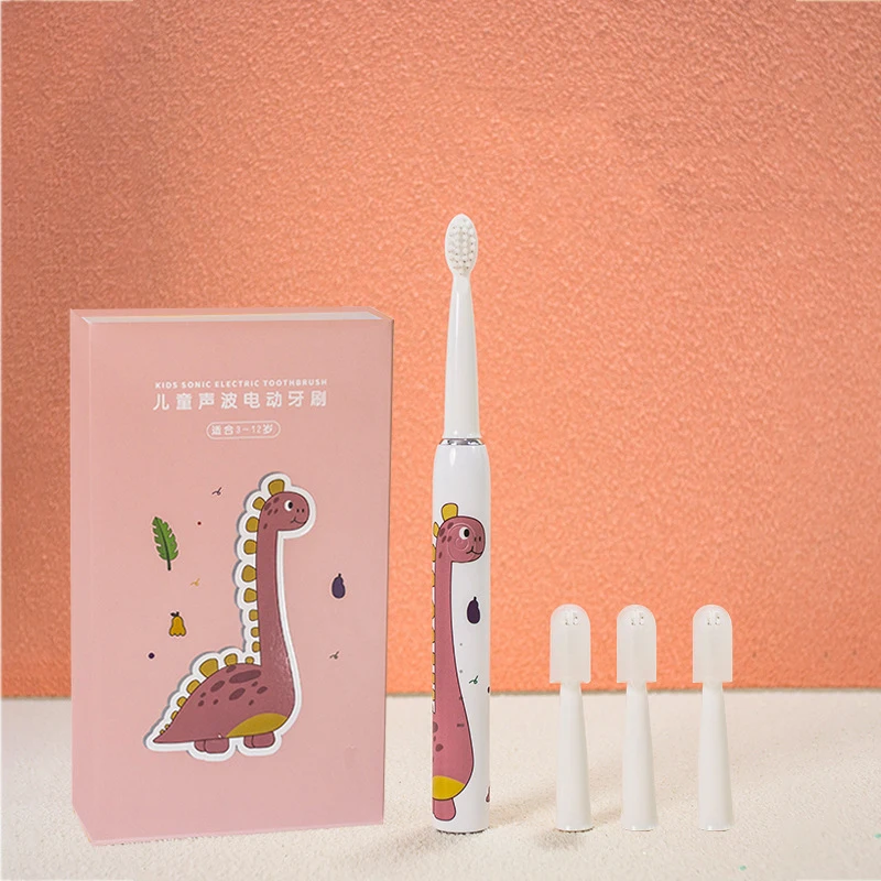 Children's Smart Electric Toothbrush with Soundwave Feature USB Charging Waterproof Soft Haired Brush Head for Boys and Girls