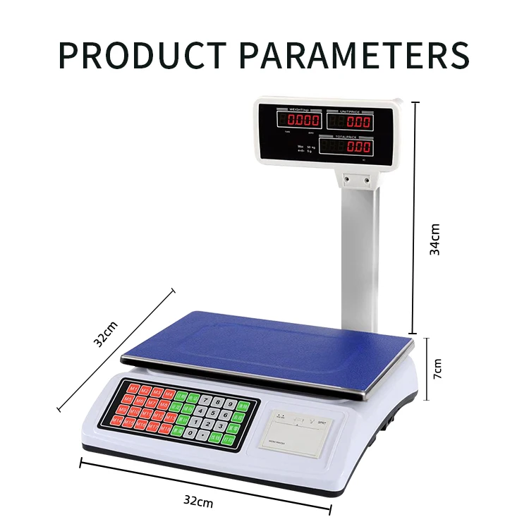 50KG Weighing Machine Scale Label Printing Scale Legal for Trade Price Scale