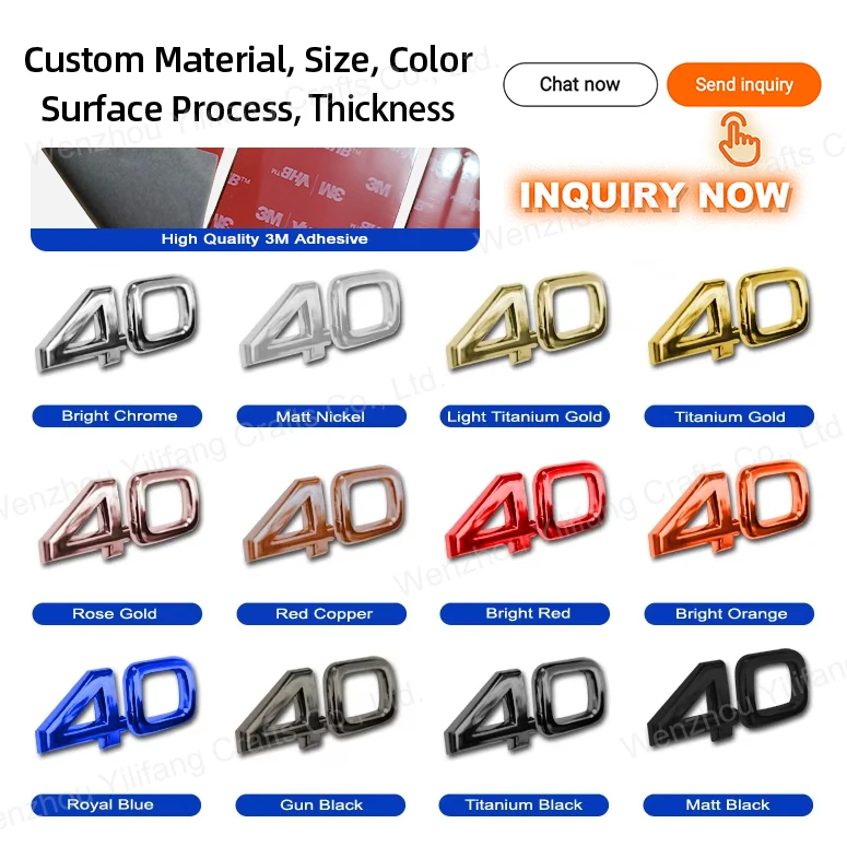 Professional Custom Electroplate Chrome ABS Plastic 3D Letters Car Grille Emblem Logo Badges With Self-Adhesive