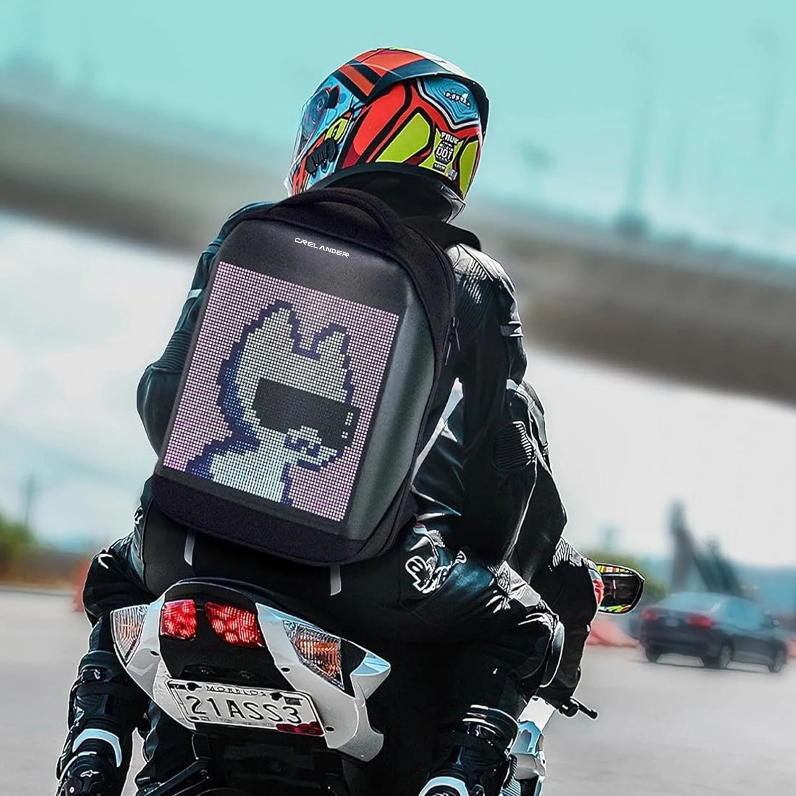 CRELANDER Wholesale Smart LED Backpack Programmable DIY Custom Led Light Backpack for Advertising Travel Outdoor