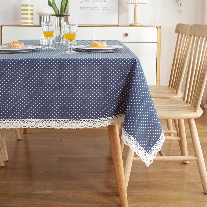Polka Dot Print Tablecloths with Custom Large and Small Size Table Cloth for Indoors Decoration