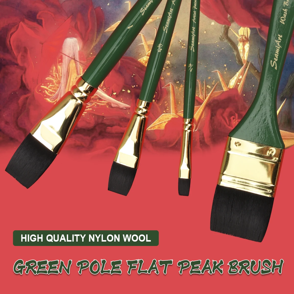 Одиночная распродажа, Рождественская зеленая плоская художественная кисть, художественная кисть для масляной живописи/акриловая/Акварельная кисть arte 11/2 #