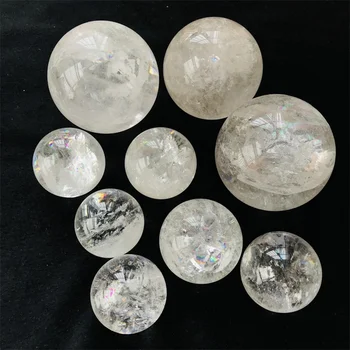 wholesale best quality 100% natural big rainbow clear quartz sphere crystal gemstone ball