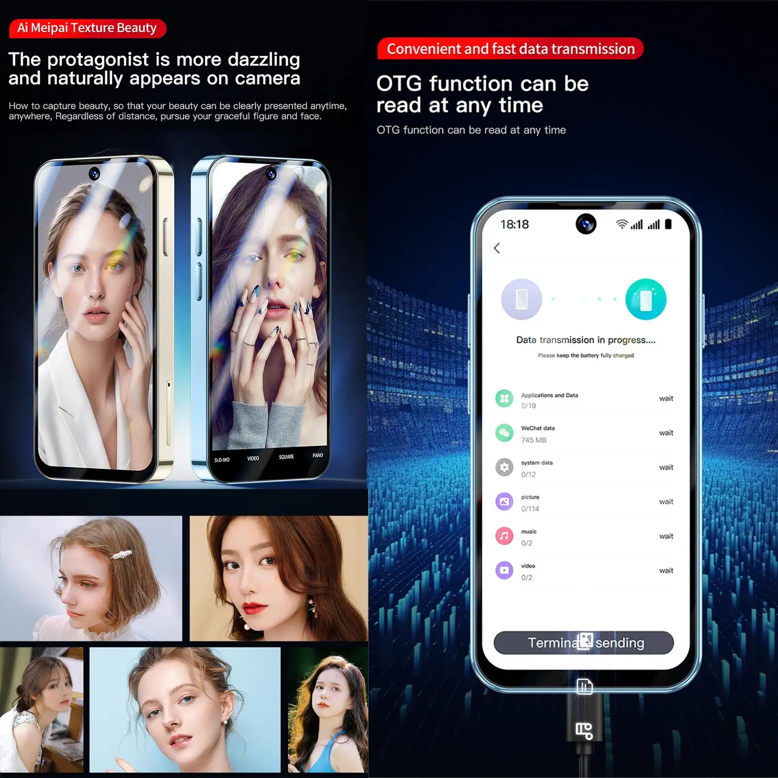 SOYES XS19 Pro 4Gミニフォン 3.8インチ・デュアルSIM・タッチスクリーン
