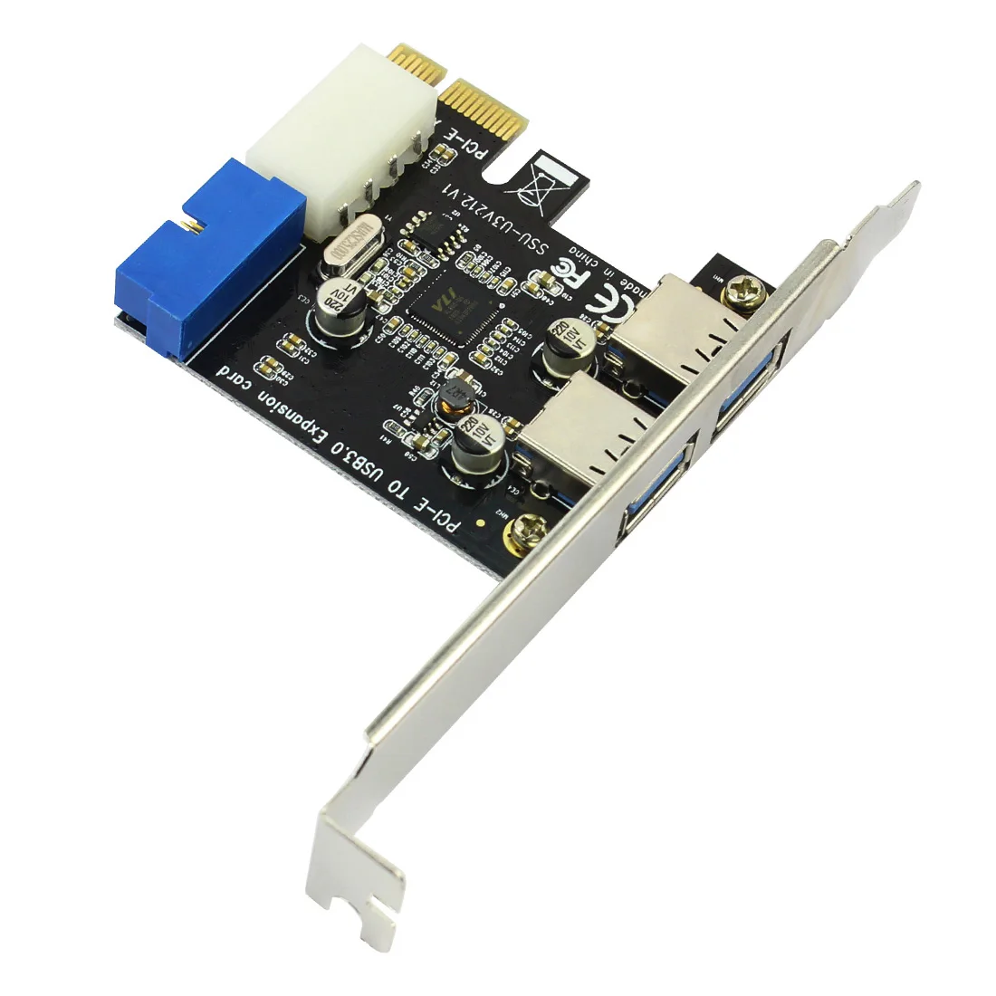 Usb3.0 Pcie Adapter 2 Port Usb To Pcie X1 Front Panel 20pin Usb3.0 Pci-e  Pci Express Expansion Card Hub Controller Connector - Buy Usb3.0 Pcie  Adapter,Usb To Pcie X1 Front Panel,Pci-e Pci
