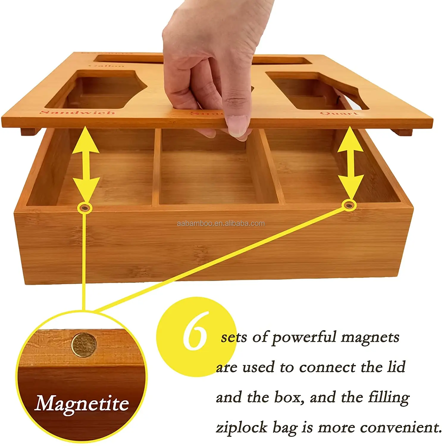 Wood Bamboo Ziplock Bag Storage Organizer And Dispenser Buy Ziplock