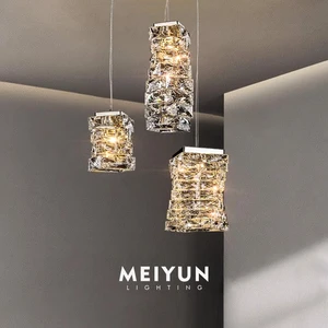 Luxury Crystal Led Ceiling Chandelier Live Room Creative Pendant Lamp Rectangle Hanging Lights Fixture Kitchen Lustre