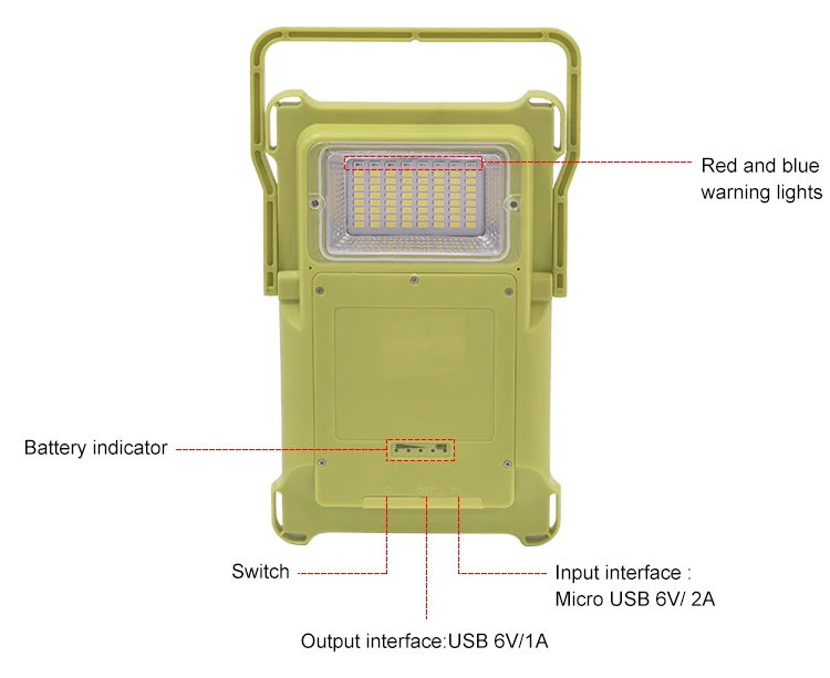 High Effciency Outdoor Camping Waterproof Ip65 ABS Smd 50w Rechargeable Solar Led Emergency Light