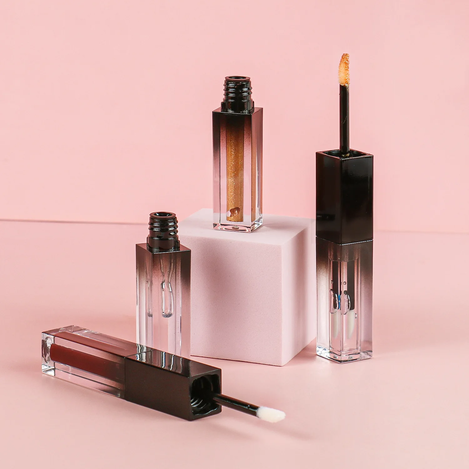 130 Color Private Label Matte Liquid Lipstick Plum Berry Dual Ended Long Wearing Liquid Lipstick and Clear Lipgloss