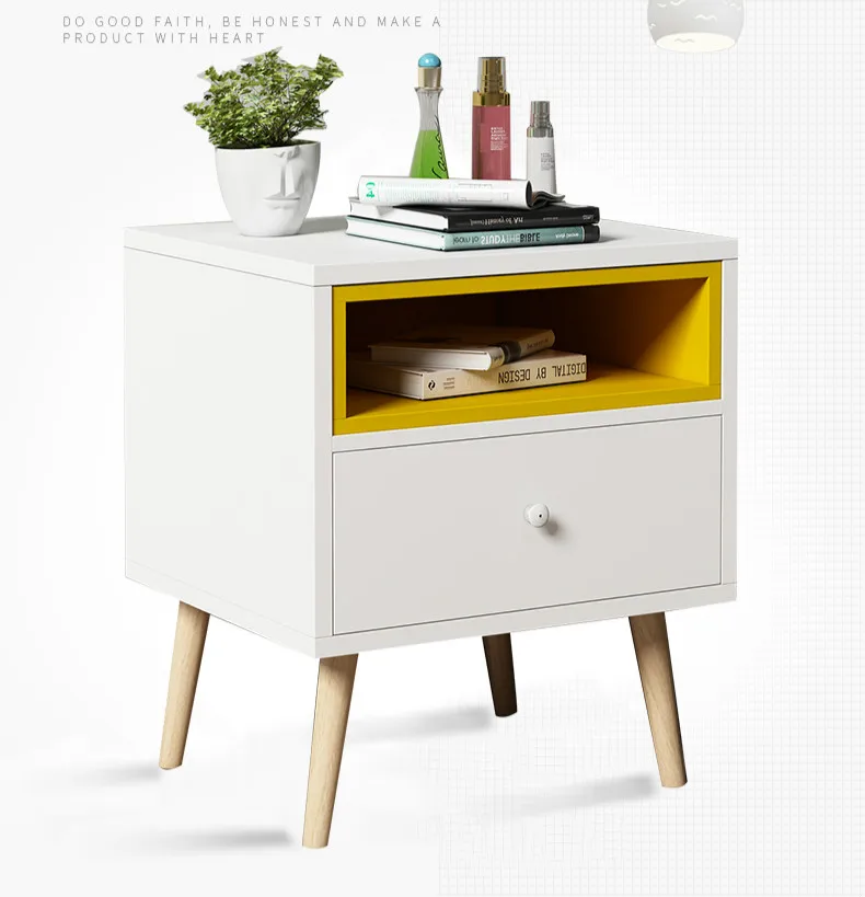 Small Bedside Table With Solid Wooden Legs And White Drawers Buy Modern Simple Style Bedside Table Panel Wooden Furniture In Bedroom Style And Color Optional Bedside Table Product On Alibaba Com