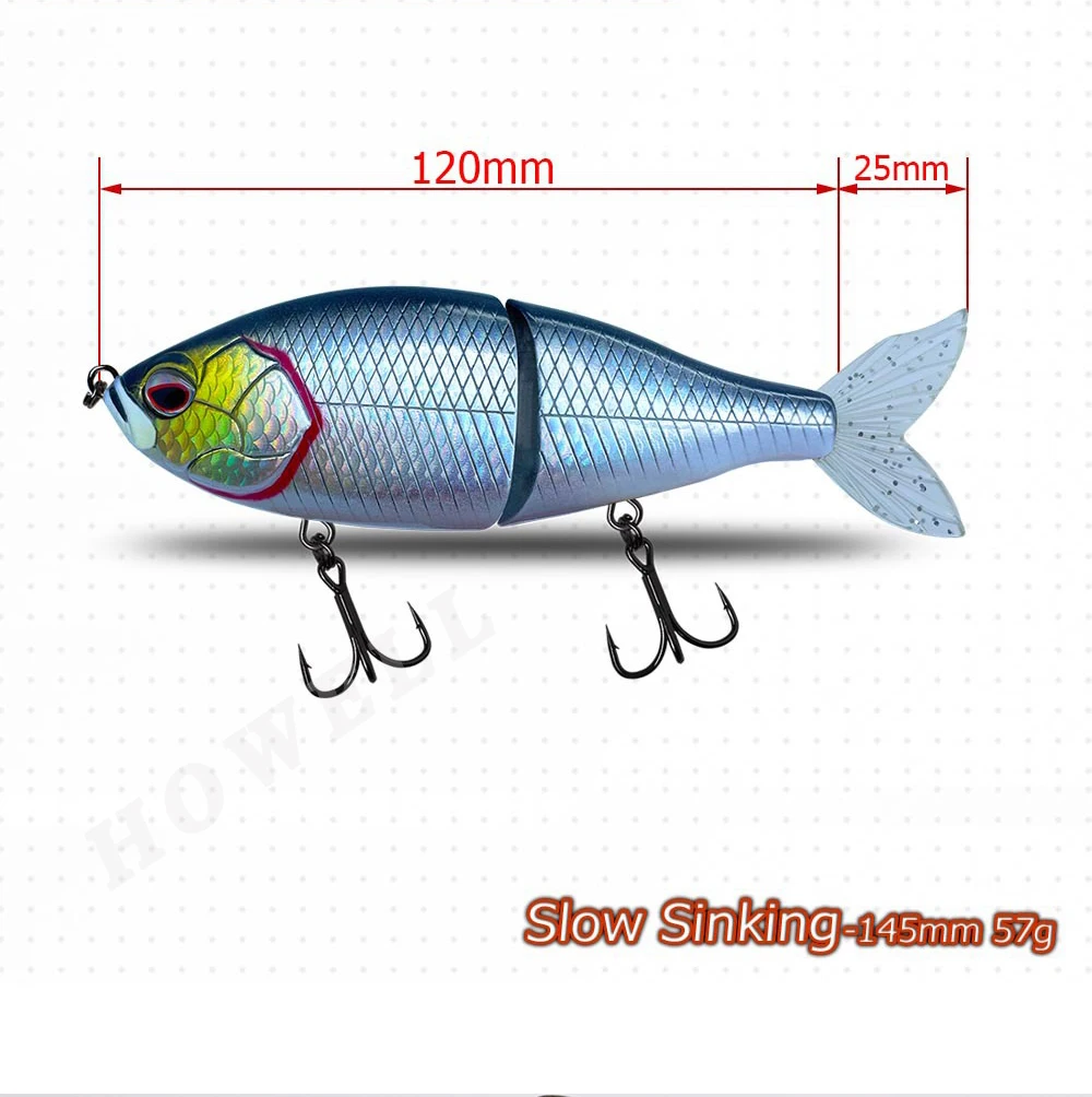 Oem Blank Two Section Glide Bait 145mm 57g Unpainted Swimbait Jointed