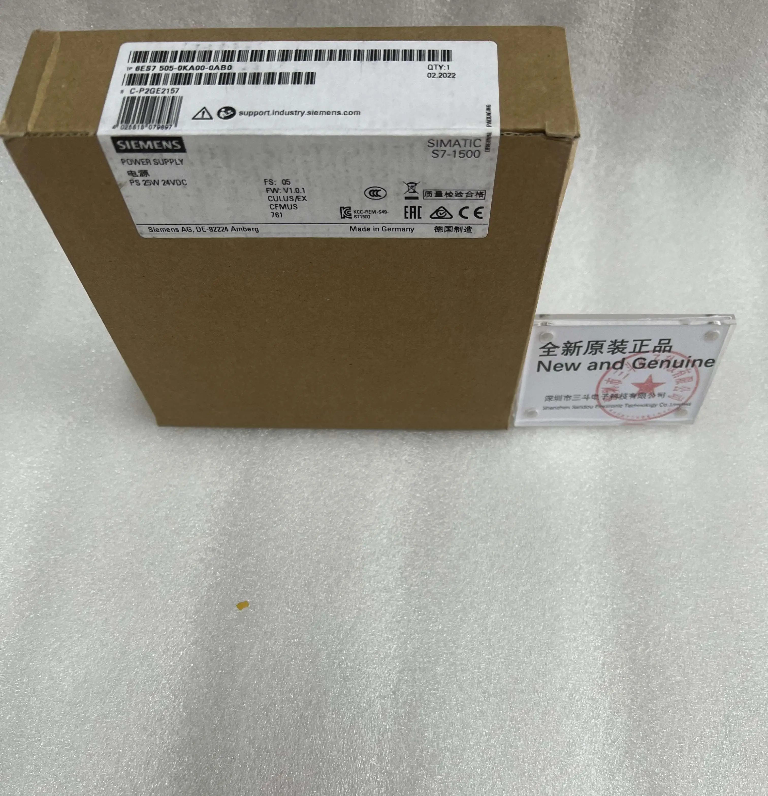 Siemens Power Supply Module SIMATIC S7-1500 6ES7505-0KA00-0AB0 Siemens Power Supply Module SIMATIC S7-1500 6ES7505-0KA00-0AB0