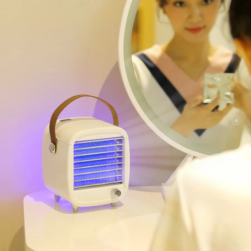 Rechargeable Mini Air Conditioner Fan Personal Portable Cooler_voghion.com