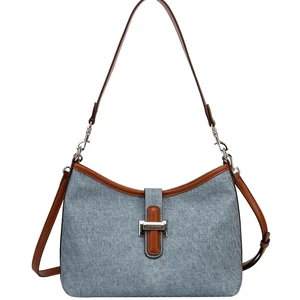 2026 New Arrival Branded Designer Ladies Handbag Tote Bag High Quality Vegan Leather Denim Blue Wear-Resistant Embroidery Summer