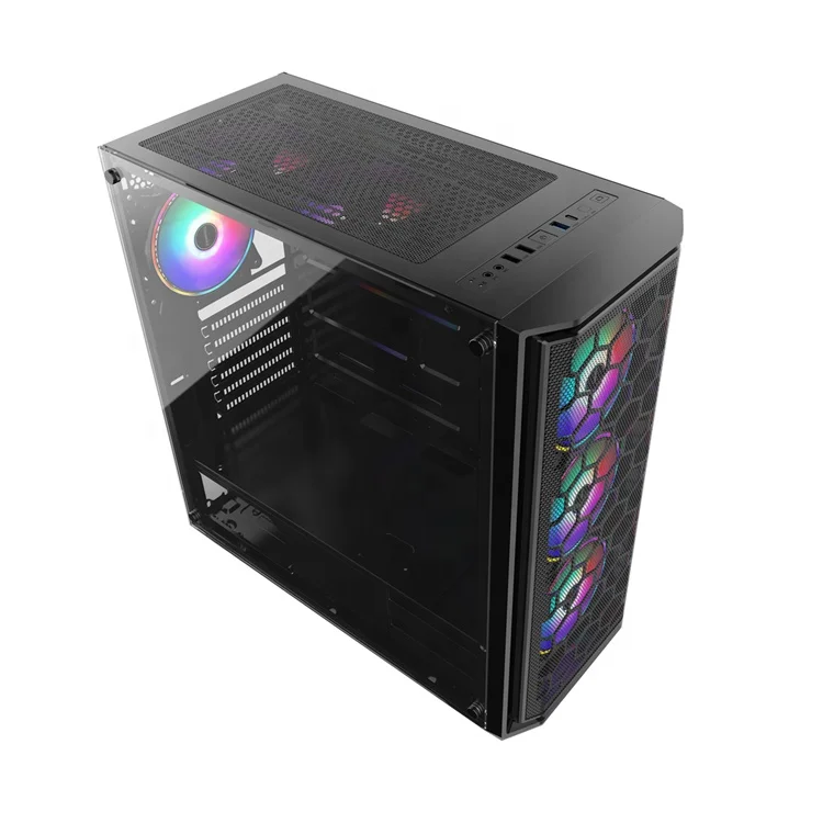 Корпус для игрового компьютера C908 Black atx tower glass pc cpu
