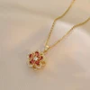 Rose red rotating necklace