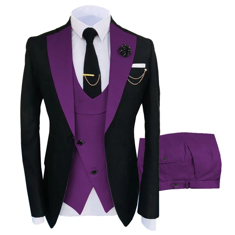 New Grooming Tuxedo Male Suit Boutique Elegant Gentleman Men Clothing 3 Piece Set Luxury aperçu 25