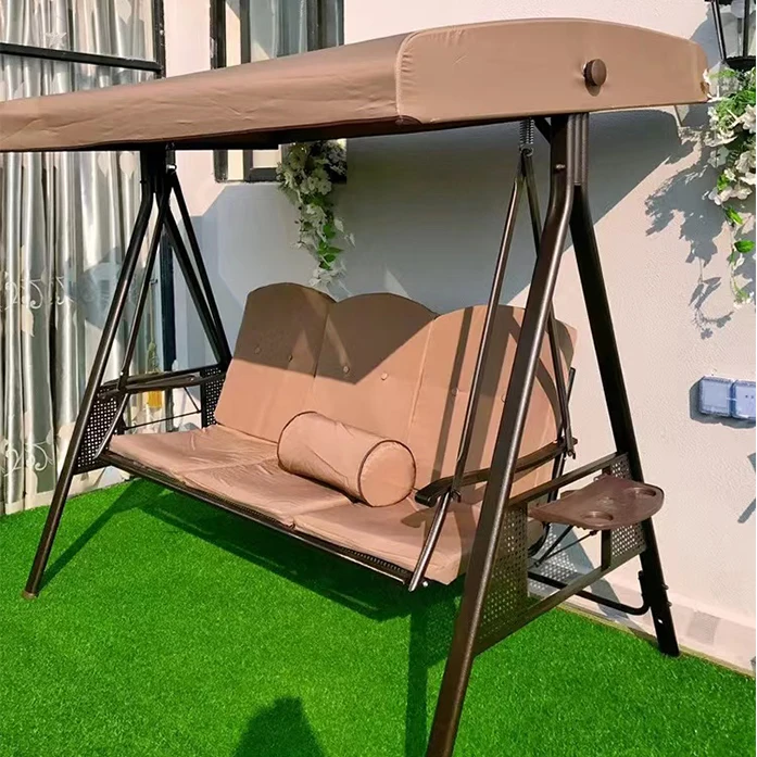 Patio Canopy Glider Hngematte Gepolsterte Aluminium guss rahmen bank  Gartenmbel im Freien Schaukel sofa Garten Gartenmbel Set