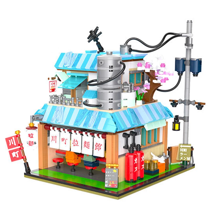 JK2361 MOC NINJA Anime Ramen Shop - DIY Model Building Blocks