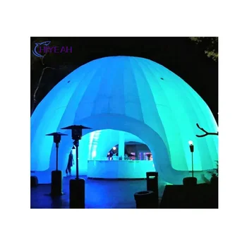 6m Portable LED Lighted Inflatable Nightclub Tent White Inflatable dome tent /Inflatable Exhibition Tent Party