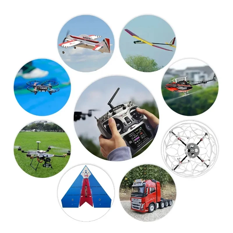 RadioLink Transmitter AT9S Pro 10C/12 Channels Grey Radio Ardupilot Throttle Left with Receiver R9DS 2.4GHz Controller for Drone