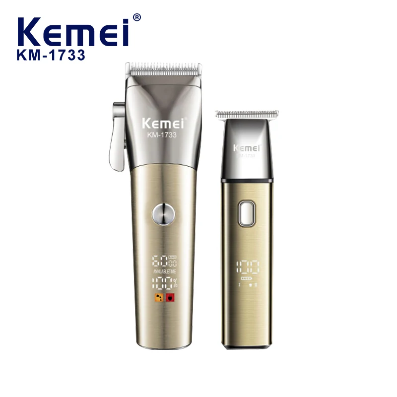 مجموعة أدوات تشذيب الشعر الاحترافية القابلة لإعادة الشحن من KEMEI Km-1733 مجموعة أدوات تشذيب الشعر الكهربائية اللاسلكية