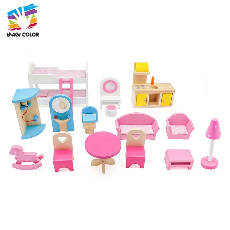 
 Готово к отправке 3 этажа освещенные деревянный кукольный домик с бассейном W06A333C  