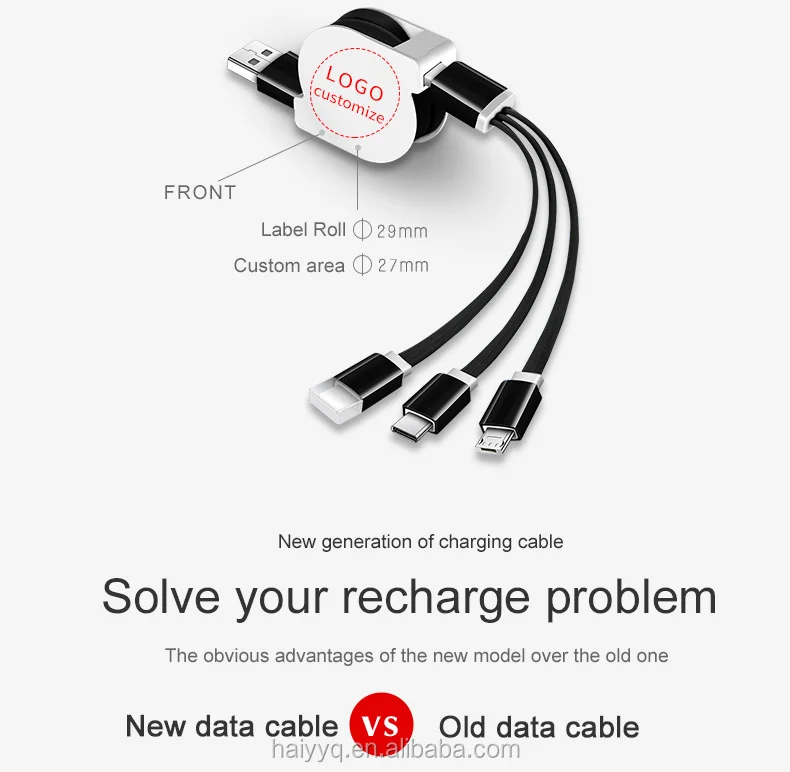 OEM ODM magnetic fast charging luminous l 3 in 1 charger 3-in-1 usb cable - ANKUX.COM