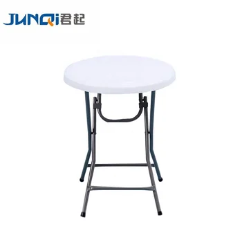 Plastic Folding Outdoor Cocktail Round Bar Height Folding Table for rental party