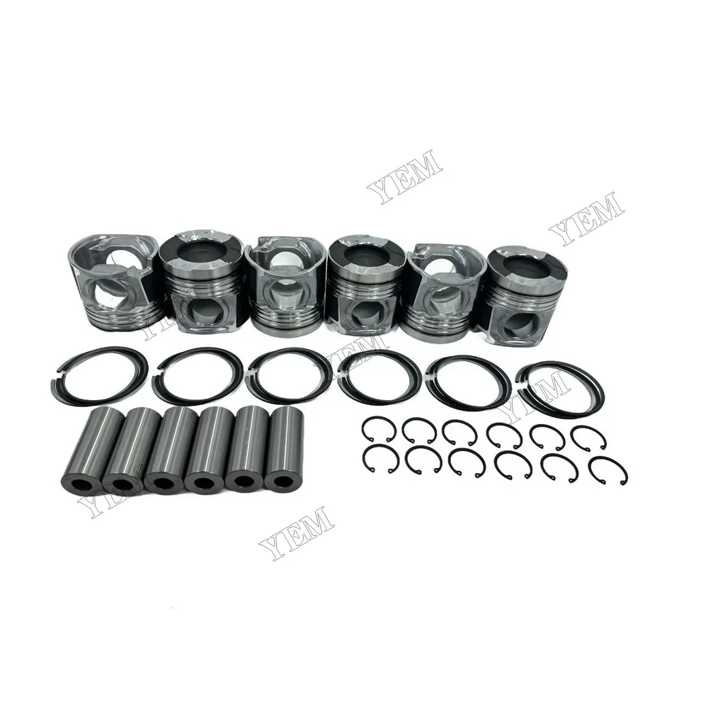 6UZ1 Engine Pistons Kit With Rings Set Fits for Isuzu Industrial Engine Parts 4