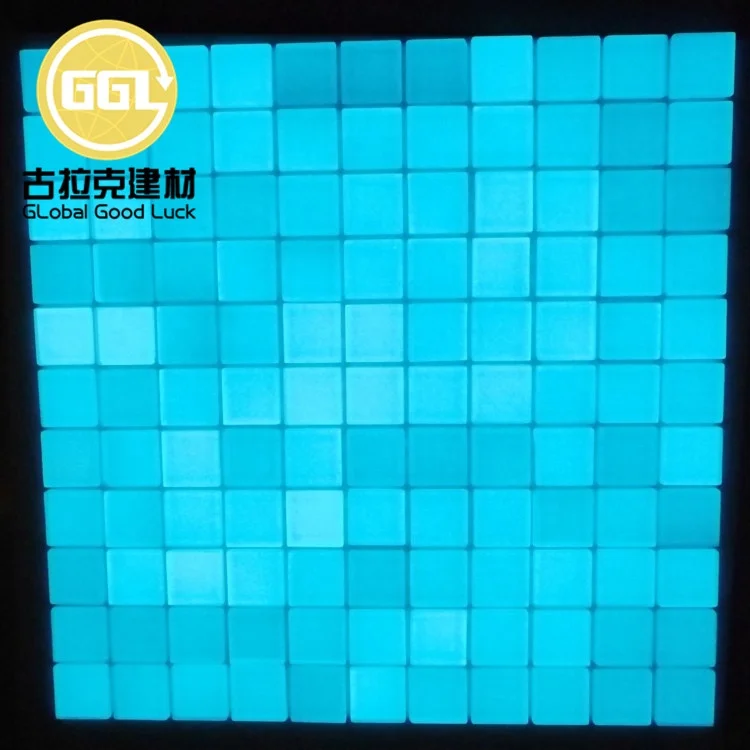 Luminous Blue Tiles Outdoor Swimming Glass Pool Mosaic Tiles Glass Mosaic Pool Tile